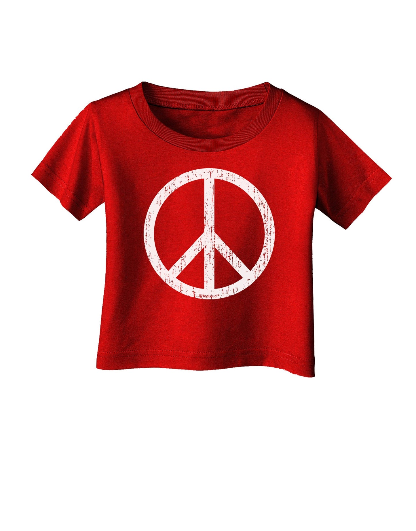 Peace Sign Symbol - Distressed Infant T-Shirt Dark-Infant T-Shirt-TooLoud-Red-06-Months-Davson Sales