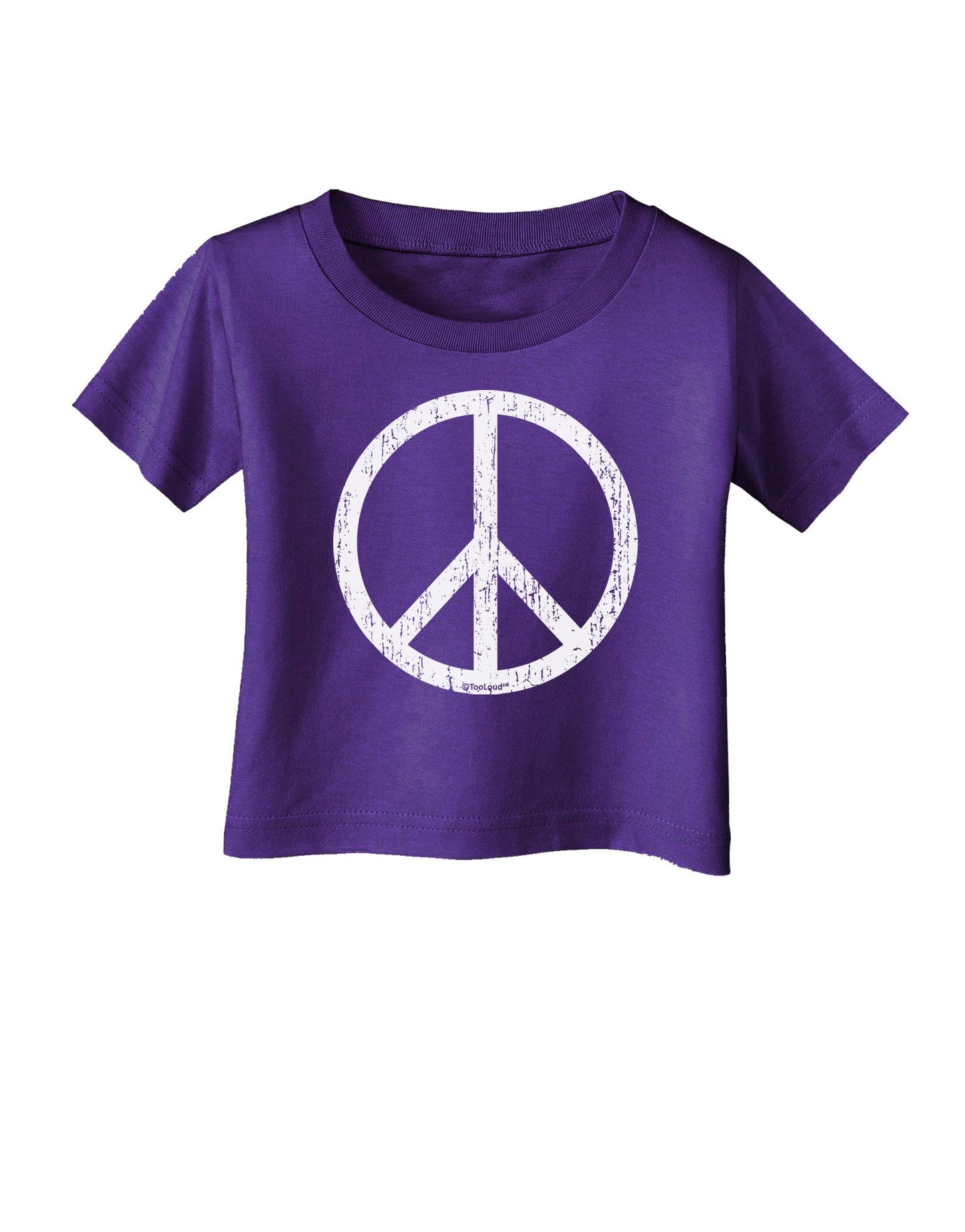 Peace Sign Symbol - Distressed Infant T-Shirt Dark-Infant T-Shirt-TooLoud-Purple-06-Months-Davson Sales