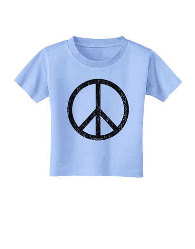 Peace Sign Symbol - Distressed Toddler T-Shirt-Toddler T-Shirt-TooLoud-Aquatic-Blue-2T-Davson Sales