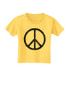 Peace Sign Symbol - Distressed Toddler T-Shirt-Toddler T-Shirt-TooLoud-Yellow-2T-Davson Sales