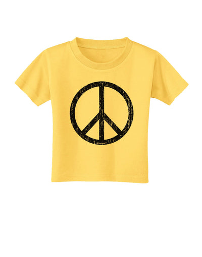 Peace Sign Symbol - Distressed Toddler T-Shirt-Toddler T-Shirt-TooLoud-Yellow-2T-Davson Sales