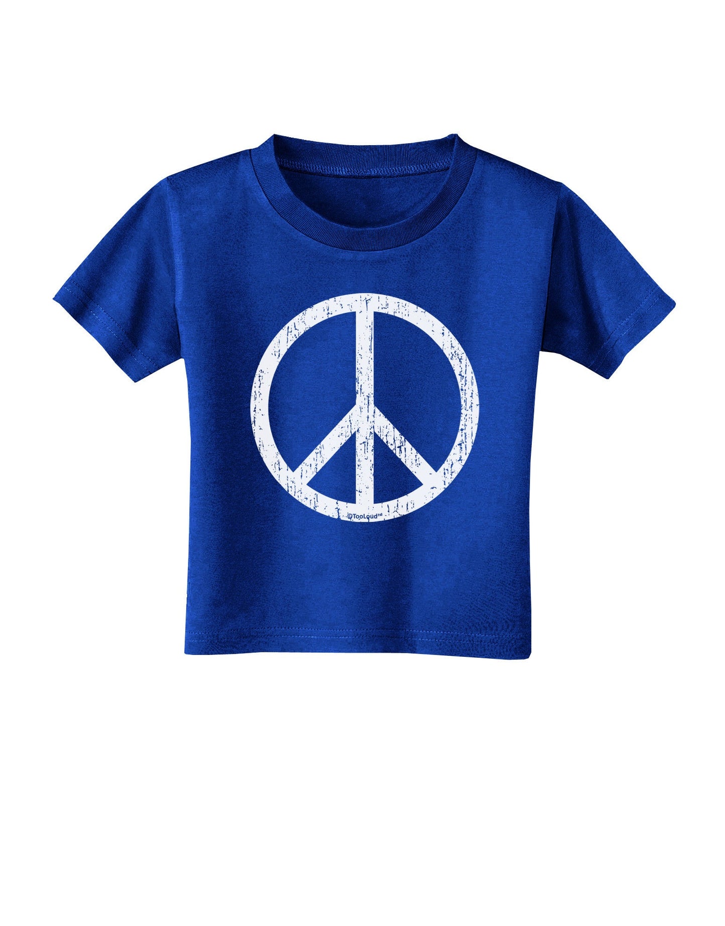Peace Sign Symbol - Distressed Toddler T-Shirt Dark-Toddler T-Shirt-TooLoud-Royal-Blue-2T-Davson Sales