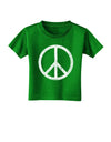 Peace Sign Symbol - Distressed Toddler T-Shirt Dark-Toddler T-Shirt-TooLoud-Clover-Green-2T-Davson Sales