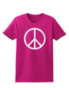 Peace Sign Symbol - Distressed Womens Dark T-Shirt-TooLoud-Hot-Pink-Small-Davson Sales