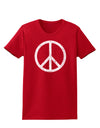 Peace Sign Symbol - Distressed Womens Dark T-Shirt-TooLoud-Red-X-Small-Davson Sales