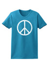 Peace Sign Symbol - Distressed Womens Dark T-Shirt-TooLoud-Turquoise-X-Small-Davson Sales