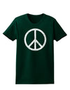 Peace Sign Symbol - Distressed Womens Dark T-Shirt-TooLoud-Forest-Green-Small-Davson Sales