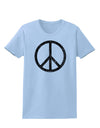 Peace Sign Symbol - Distressed Womens T-Shirt-Womens T-Shirt-TooLoud-Light-Blue-X-Small-Davson Sales