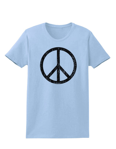 Peace Sign Symbol - Distressed Womens T-Shirt-Womens T-Shirt-TooLoud-Light-Blue-X-Small-Davson Sales