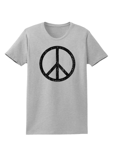 Peace Sign Symbol - Distressed Womens T-Shirt-Womens T-Shirt-TooLoud-AshGray-X-Small-Davson Sales