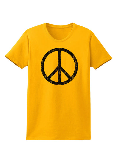 Peace Sign Symbol - Distressed Womens T-Shirt-Womens T-Shirt-TooLoud-Gold-X-Small-Davson Sales