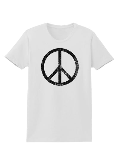 Peace Sign Symbol - Distressed Womens T-Shirt-Womens T-Shirt-TooLoud-White-X-Small-Davson Sales