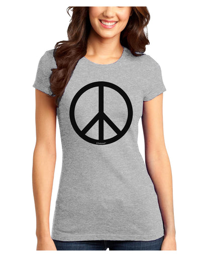 Peace Sign Symbol Juniors T-Shirt-Womens Juniors T-Shirt-TooLoud-Ash-Gray-Juniors Fitted X-Small-Davson Sales