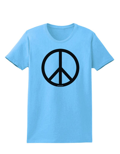 Peace Sign Symbol Womens T-Shirt-Womens T-Shirt-TooLoud-Aquatic-Blue-X-Small-Davson Sales