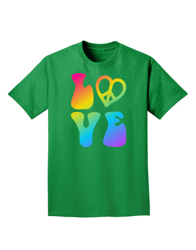 Peace and Love - Peace Heart Love Adult Dark T-Shirt-Mens T-Shirt-TooLoud-Kelly-Green-Small-Davson Sales