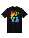 Peace and Love - Peace Heart Love Adult Dark T-Shirt-Mens T-Shirt-TooLoud-Black-Small-Davson Sales