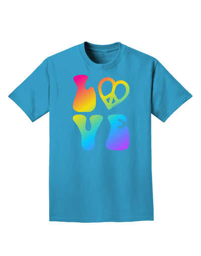 Peace and Love - Peace Heart Love Adult Dark T-Shirt-Mens T-Shirt-TooLoud-Turquoise-Small-Davson Sales