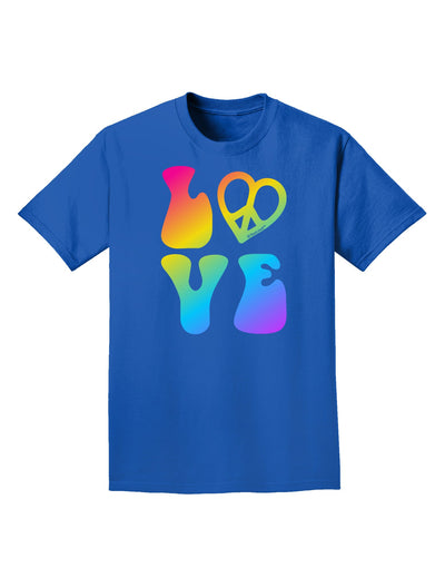 Peace and Love - Peace Heart Love Adult Dark T-Shirt-Mens T-Shirt-TooLoud-Royal-Blue-Small-Davson Sales