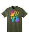 Peace and Love - Peace Heart Love Adult Dark T-Shirt-Mens T-Shirt-TooLoud-Military-Green-Small-Davson Sales