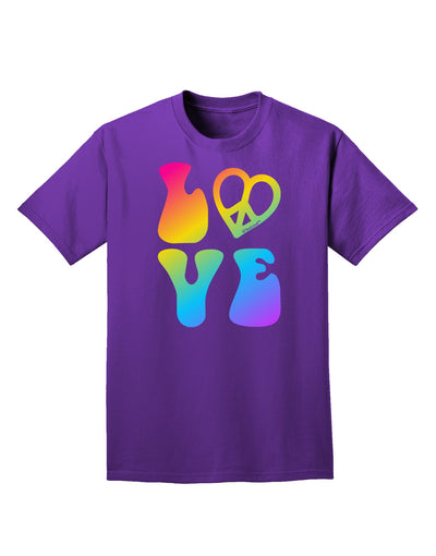 Peace and Love - Peace Heart Love Adult Dark T-Shirt-Mens T-Shirt-TooLoud-Purple-Small-Davson Sales