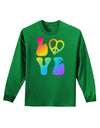 Peace and Love - Peace Heart Love Adult Long Sleeve Dark T-Shirt-TooLoud-Kelly-Green-Small-Davson Sales