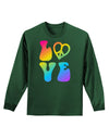 Peace and Love - Peace Heart Love Adult Long Sleeve Dark T-Shirt-TooLoud-Dark-Green-Small-Davson Sales