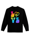 Peace and Love - Peace Heart Love Adult Long Sleeve Dark T-Shirt-TooLoud-Black-Small-Davson Sales