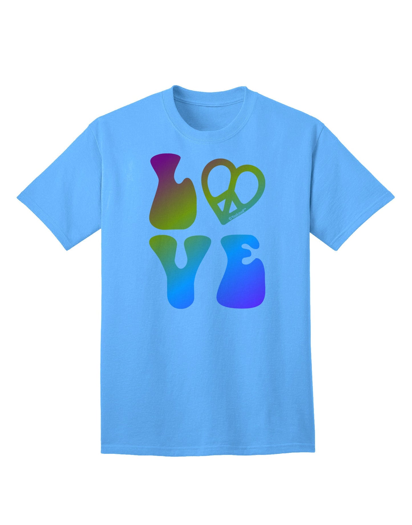 Peace and Love - Peace Heart Love Adult T-Shirt-Mens T-Shirt-TooLoud-Aquatic-Blue-Small-Davson Sales