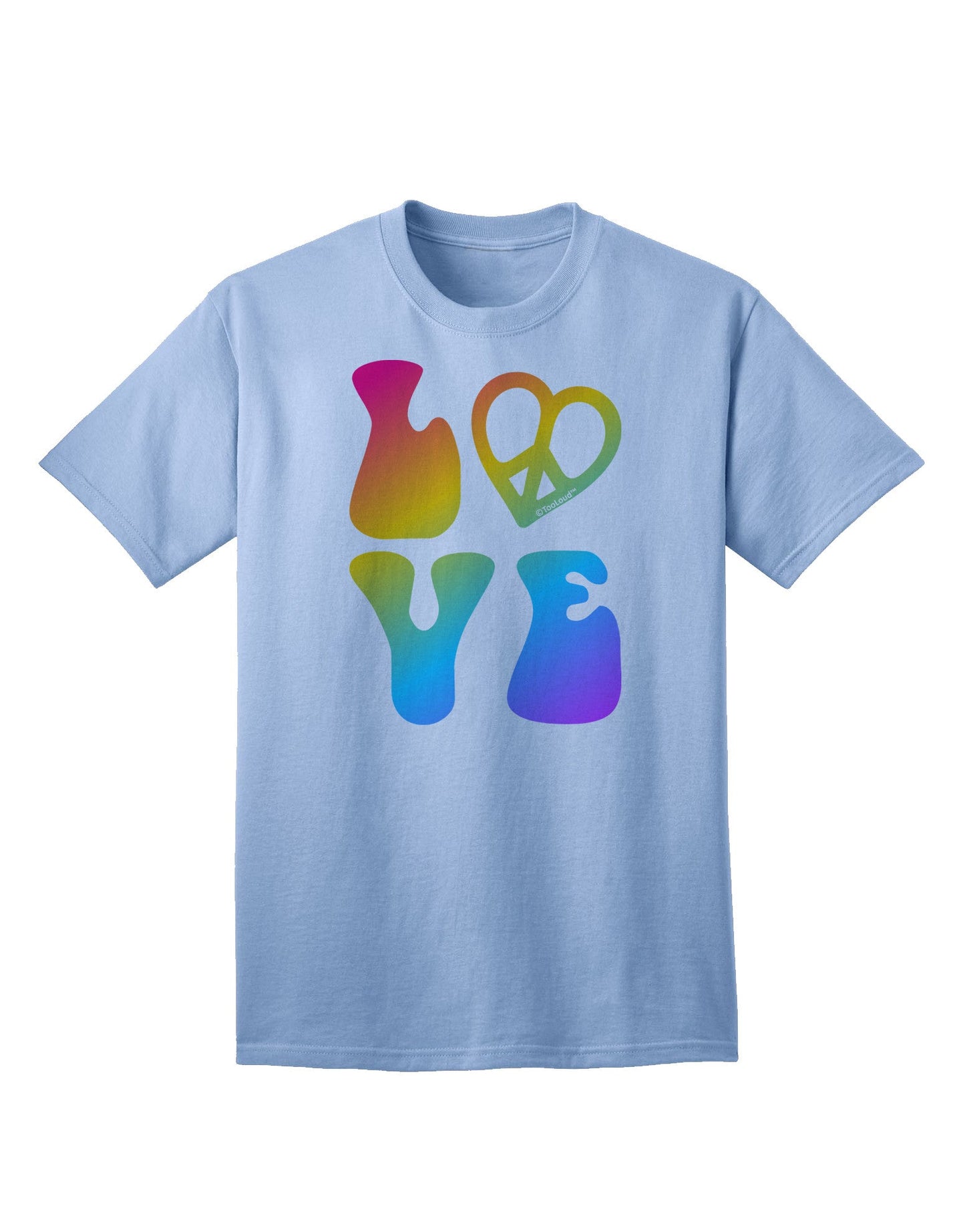 Peace and Love - Peace Heart Love Adult T-Shirt-Mens T-Shirt-TooLoud-Light-Blue-Small-Davson Sales