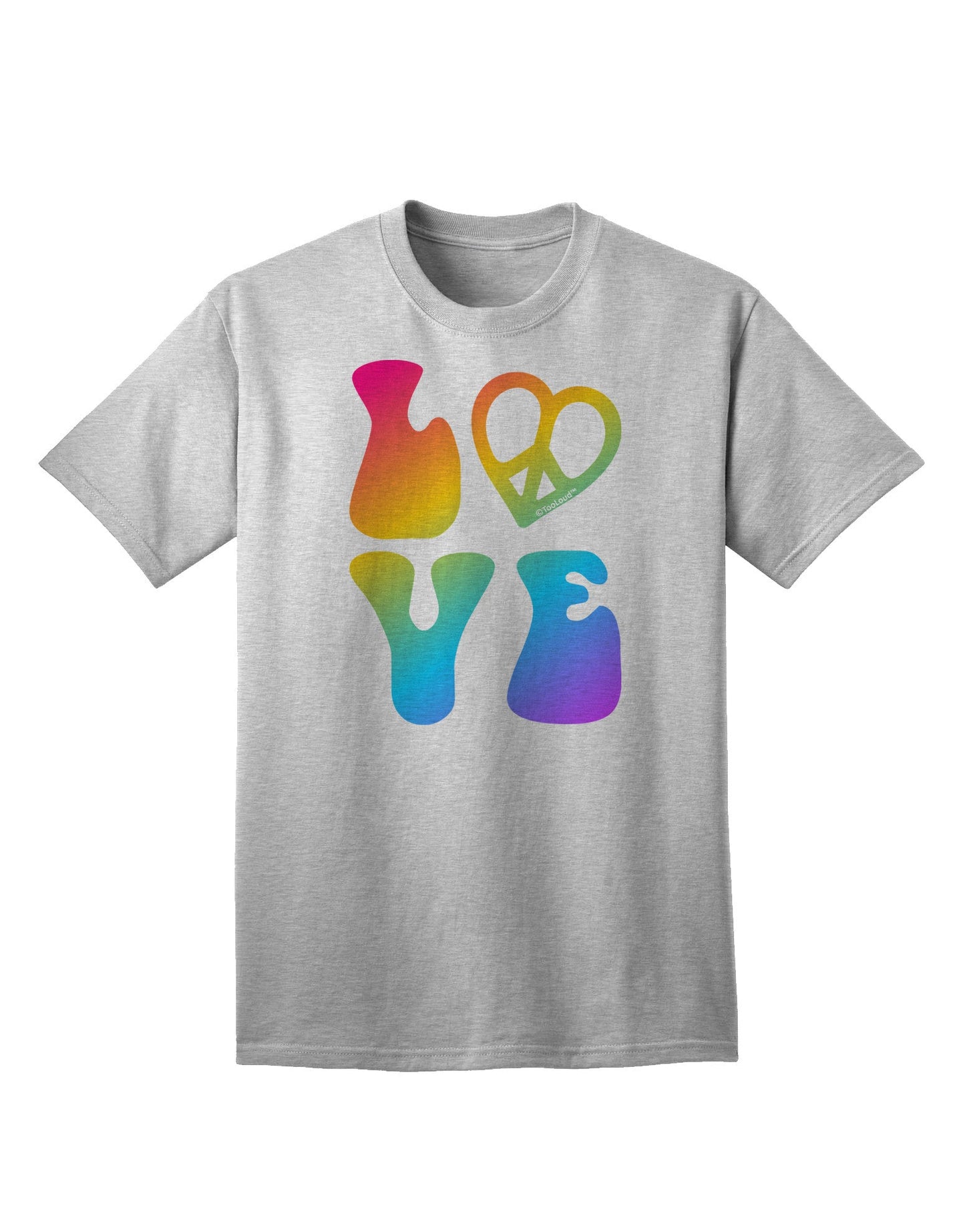 Peace and Love - Peace Heart Love Adult T-Shirt-Mens T-Shirt-TooLoud-AshGray-Small-Davson Sales