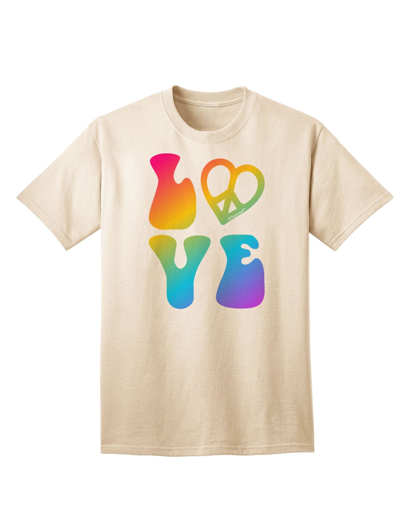 Peace and Love - Peace Heart Love Adult T-Shirt-Mens T-Shirt-TooLoud-Natural-Small-Davson Sales