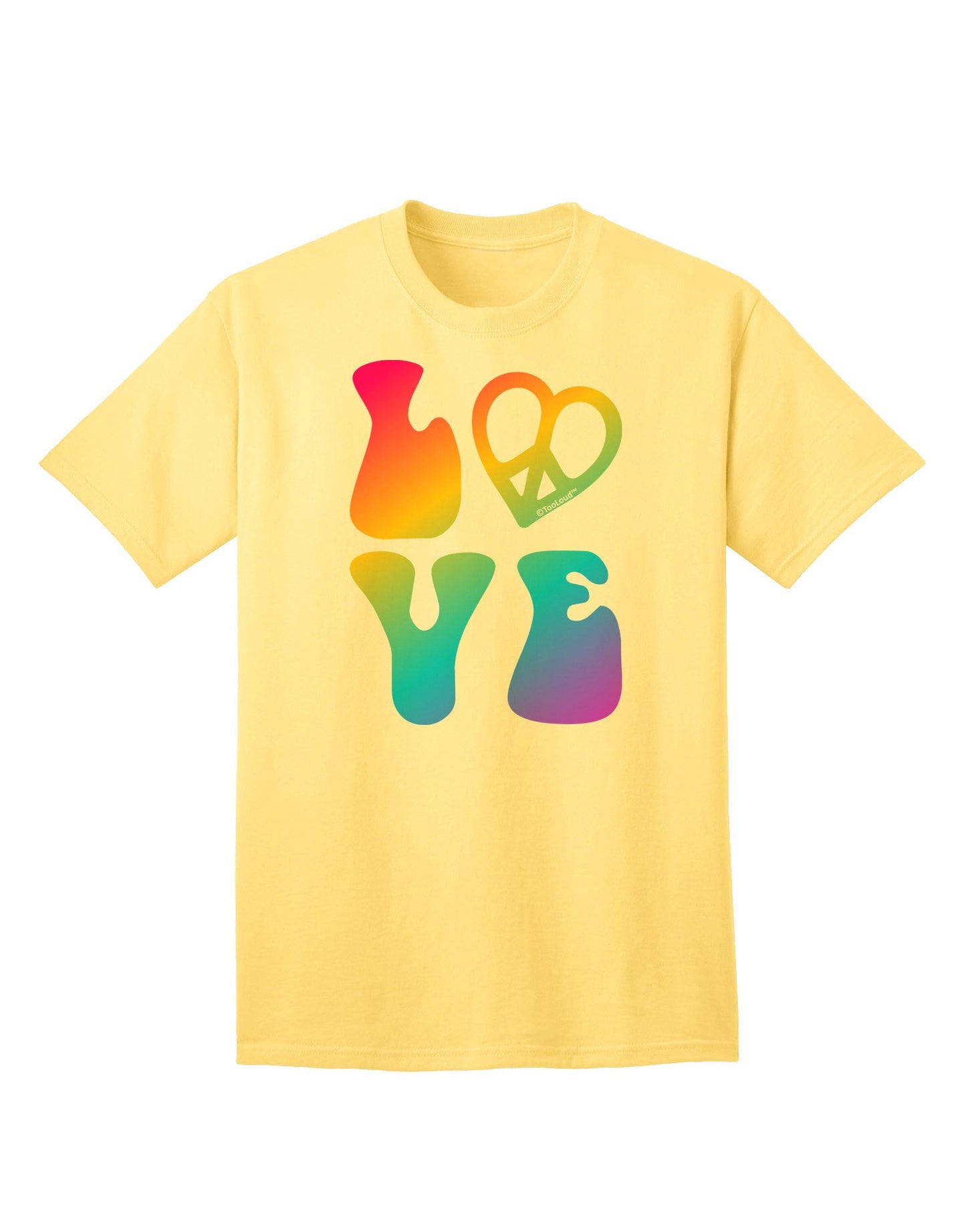 Peace and Love - Peace Heart Love Adult T-Shirt-Mens T-Shirt-TooLoud-Yellow-Small-Davson Sales