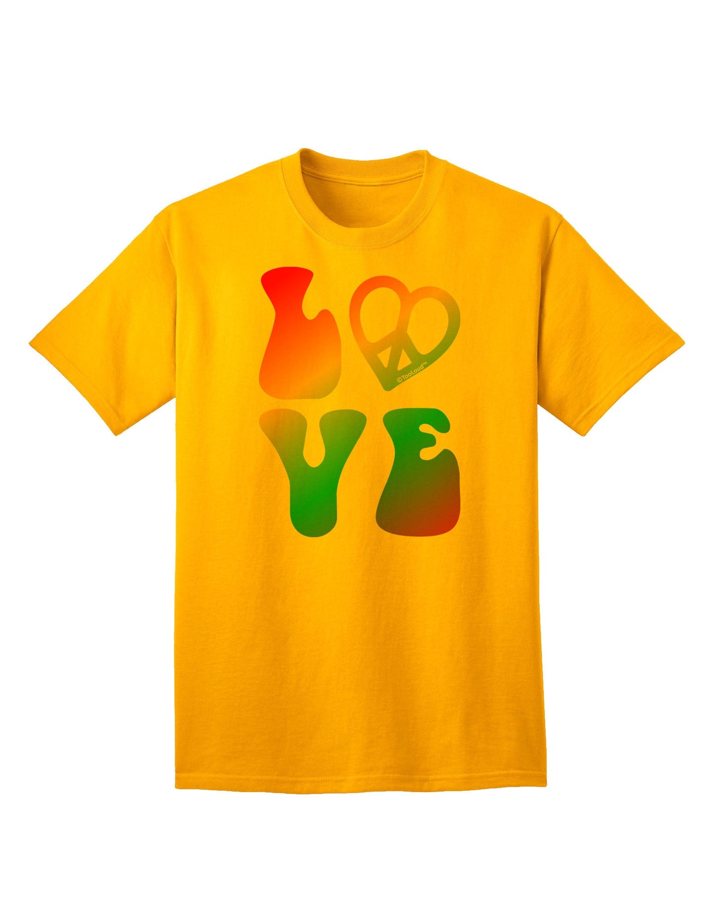Peace and Love - Peace Heart Love Adult T-Shirt-Mens T-Shirt-TooLoud-Gold-Small-Davson Sales