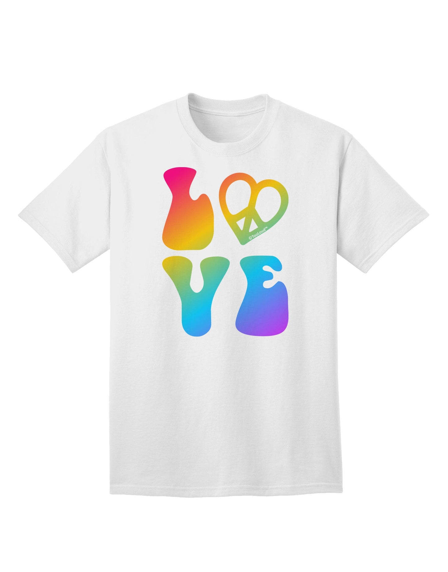 Peace and Love - Peace Heart Love Adult T-Shirt-Mens T-Shirt-TooLoud-White-Small-Davson Sales