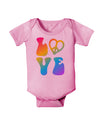 Peace and Love - Peace Heart Love Baby Romper Bodysuit-Baby Romper-TooLoud-Light-Pink-06-Months-Davson Sales