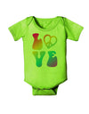 Peace and Love - Peace Heart Love Baby Romper Bodysuit-Baby Romper-TooLoud-Lime-Green-06-Months-Davson Sales