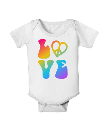 Peace and Love - Peace Heart Love Baby Romper Bodysuit-Baby Romper-TooLoud-White-06-Months-Davson Sales