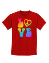 Peace and Love - Peace Heart Love Childrens Dark T-Shirt-Childrens T-Shirt-TooLoud-Red-X-Small-Davson Sales