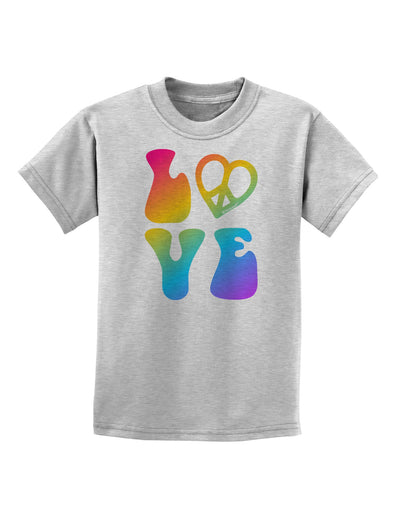 Peace and Love - Peace Heart Love Childrens T-Shirt-Childrens T-Shirt-TooLoud-AshGray-X-Small-Davson Sales