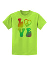 Peace and Love - Peace Heart Love Childrens T-Shirt-Childrens T-Shirt-TooLoud-Lime-Green-X-Small-Davson Sales