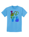 Peace and Love - Peace Heart Love Childrens T-Shirt-Childrens T-Shirt-TooLoud-Aquatic-Blue-X-Small-Davson Sales