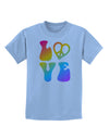 Peace and Love - Peace Heart Love Childrens T-Shirt-Childrens T-Shirt-TooLoud-Light-Blue-X-Small-Davson Sales