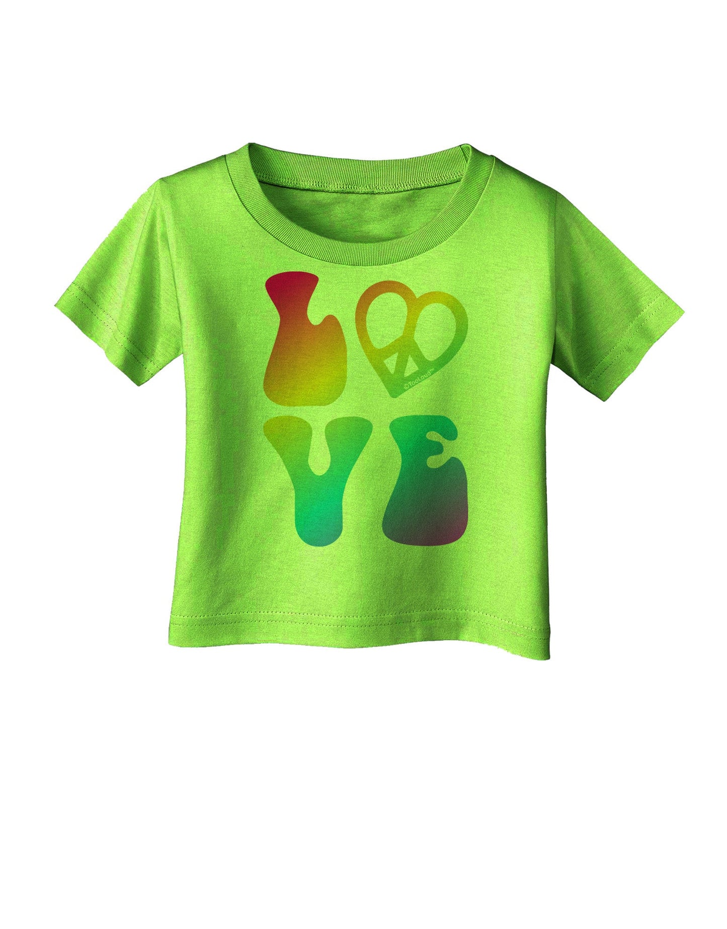 Peace and Love - Peace Heart Love Infant T-Shirt-Infant T-Shirt-TooLoud-Lime-Green-06-Months-Davson Sales