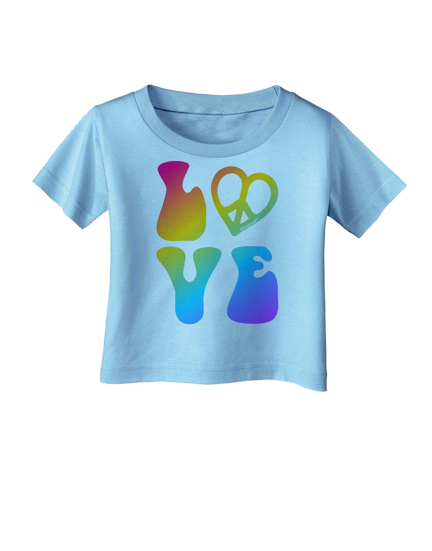 Peace and Love - Peace Heart Love Infant T-Shirt-Infant T-Shirt-TooLoud-Aquatic-Blue-06-Months-Davson Sales