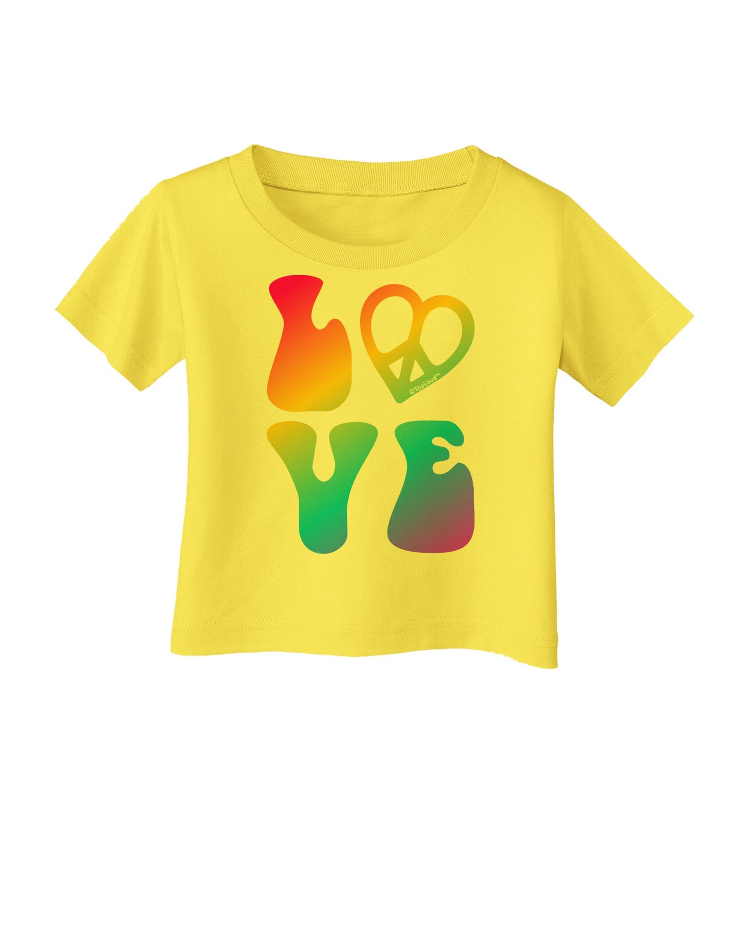 Peace and Love - Peace Heart Love Infant T-Shirt-Infant T-Shirt-TooLoud-Yellow-06-Months-Davson Sales