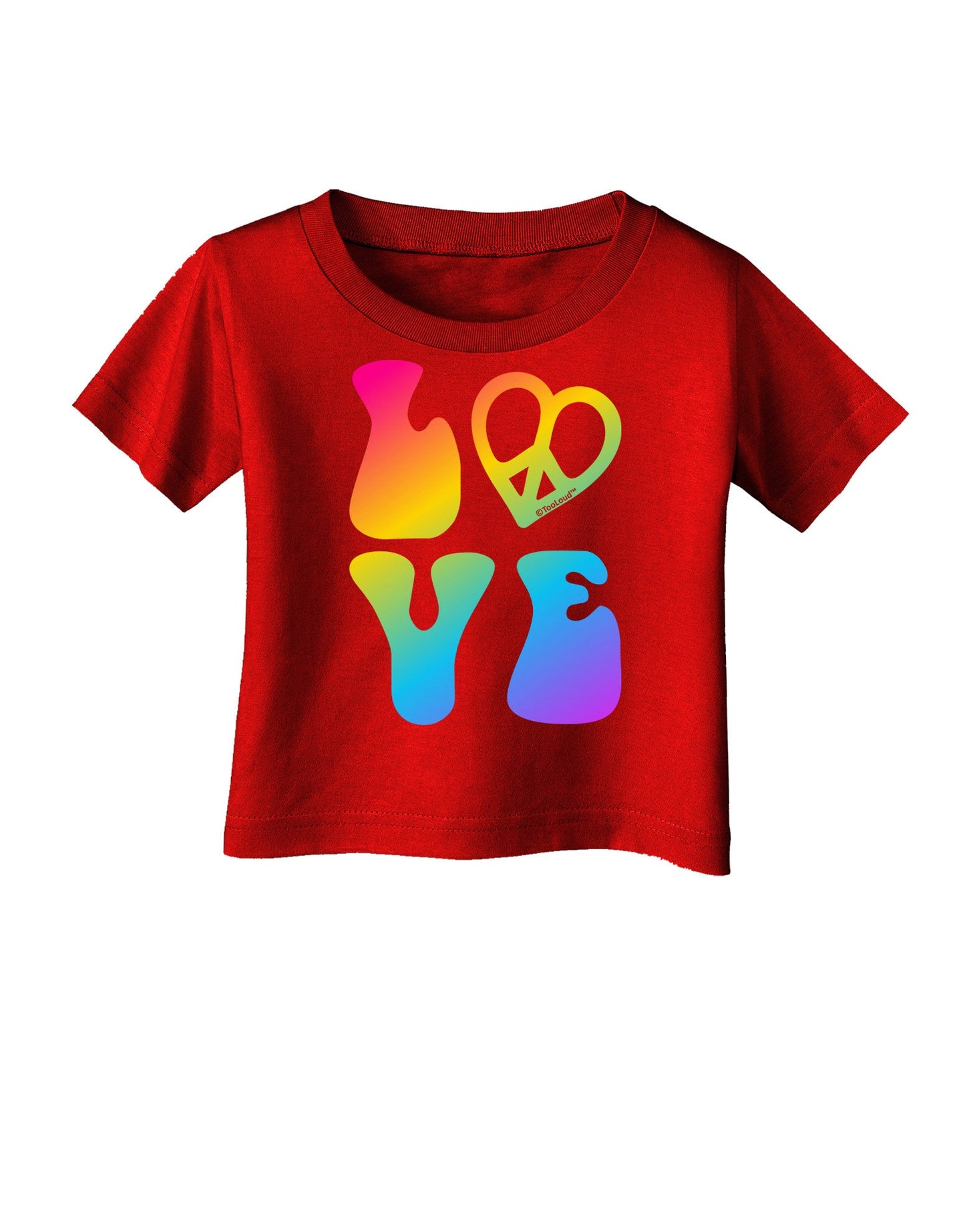 Peace and Love - Peace Heart Love Infant T-Shirt Dark-Infant T-Shirt-TooLoud-Red-06-Months-Davson Sales