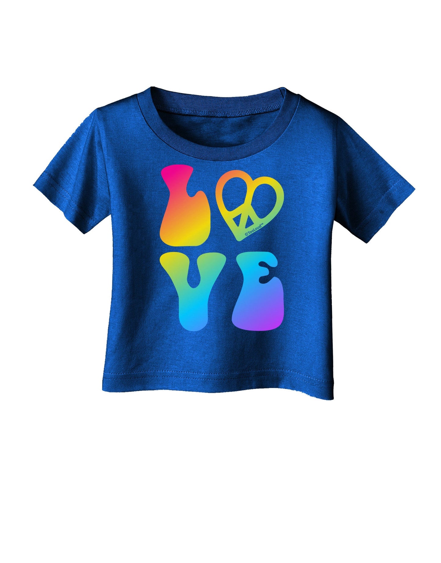 Peace and Love - Peace Heart Love Infant T-Shirt Dark-Infant T-Shirt-TooLoud-Royal-Blue-06-Months-Davson Sales