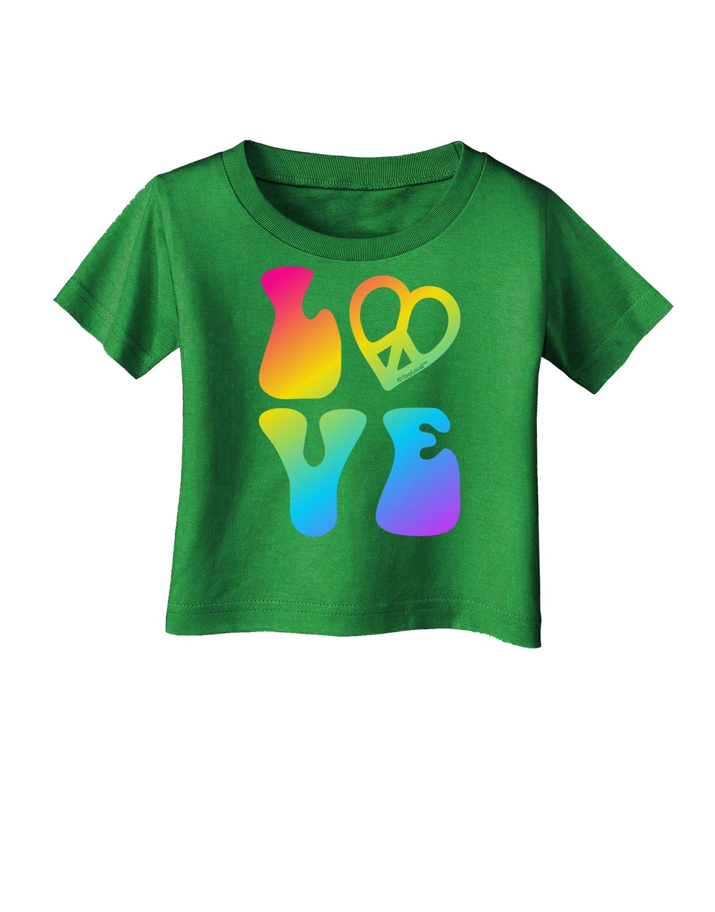 Peace and Love - Peace Heart Love Infant T-Shirt Dark-Infant T-Shirt-TooLoud-Clover-Green-06-Months-Davson Sales