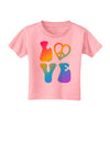 Peace and Love - Peace Heart Love Toddler T-Shirt-Toddler T-Shirt-TooLoud-Candy-Pink-2T-Davson Sales