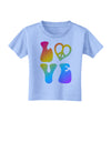 Peace and Love - Peace Heart Love Toddler T-Shirt-Toddler T-Shirt-TooLoud-Aquatic-Blue-2T-Davson Sales